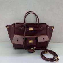Balenciaga Bel Air Small Carry All Bag BURGUNDY/GOLD