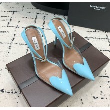 Alaia Le Cœur Heart  in PVC and Patent Leather blue heel 10.5cm 1021 2024 