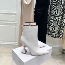 Amina Muaddi Giorgio leather ankle boots white 2021