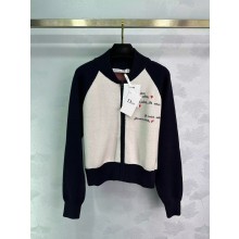 DIOR White/black Technical Knit Dioramour Bomber Jacket 2024