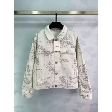 DIOR White Cotton Denim Dioramour jacket 2024