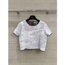 DIOR White/black Technical Knit Dioramour Short-Sleeved Top 2024