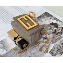 FENDI Mamma Baguette nano gray nappa leather bag 2025