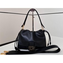 FENDI Mamma Baguette Medium Black nappa leather bag 2025
