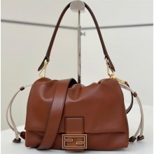 FENDI Mamma Baguette Medium CARAMEL nappa leather bag 2025