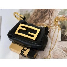 FENDI Mamma Baguette nano Black nappa leather bag 2025