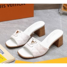 Louis Vuitton LV Capri Mule 1ADCW2 Embroidered calf leather White heel 5.5cm 2024