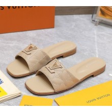 Louis Vuitton LV Capri Flat Mule 1ADCE9 beige Embroidered calf leather 2024