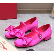 Valention GARAVANI Roman stud silk BALLET FLATS rose red 2024