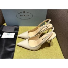 Prada Patent leather slingbacks 1I164N CREAMY 2023