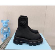 Prada Monolith knit booties 1T115N black 2023