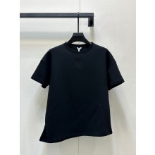 Loewe black  Asymmetric T-shirt in cotton blend 2025