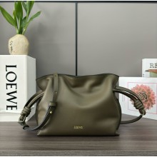loewe Mini Flamenco clutch in nappa calfskin army green 2023