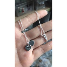 tiffany mini double heart tag pendant SILVER