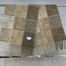 loewe Anagram scarf in wool and cashmere white/beige