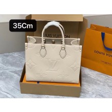 Louis Vuitton Monogram Empreinte Giant Onthego Tote Bag MM Creamy
