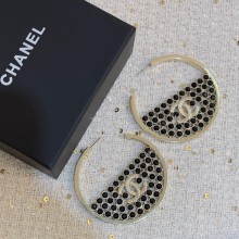 Chanel Hoop Earrings in Metal & Strass. Gold & Crystal ABA603 2023
