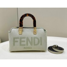 Fendi Light green canvas mini By The Way Boston bag 2023