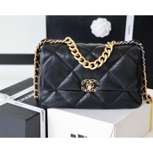 Chanel 19 large Flap Bag AS1161 original goatskin Black 2020 