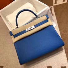 Hermes Kelly 28cm/32cm Bag In Original togo Leather With Gold/Silver Hardware cobalt blue