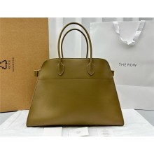 THE ROW MARGAUX 17 BAG IN BOX LEATHER khaki green 2024
