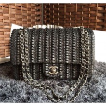 CHANEL SMALL EMBROIDERED LAMBSKIN FLAP BAG BLACK