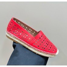 Alaia Cut out-detail leather Espadrilles for women red 2024