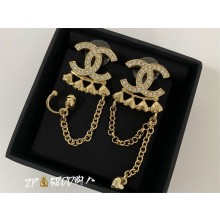 Chanel Metal & Strass Gold & Crystal ABA265 Earrings 2023