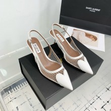 Alaia LE CŒUR SLINGBACKS IN FISHNET white 2024
