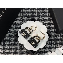 chanel Hoop Earrings in Metal, Resin & Calfskin. Gold,Black ABA009 2023