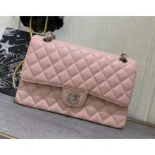 Chanel 1112 medium Flap Bag Light pink in caviar Leather with silver Hardware