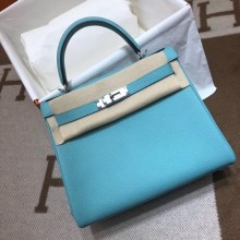 Hermes Kelly 28cm/32cm Bag In Original togo Leather With Gold/Silver Hardware Macaron blue