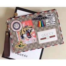 Gucci Courrier GG Supreme Pouch 473915 Brown 2018