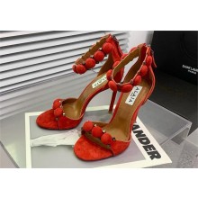 Alaia Bombe 90mm suede sandals red 2024