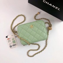 CHANEL AS2463 SHEEPSKIN CAMERA CASE light green 2022