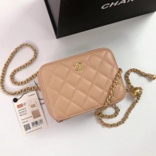 CHANEL AS2463 SHEEPSKIN CAMERA CASE apricot 2022