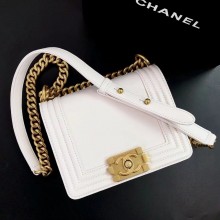 Chanel Mini Smooth Calfskin le boy Bag WHITE AS3018 2022