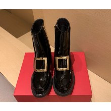 roger vivier ankle Booties with buckle in patent leather Black 1102- 2024