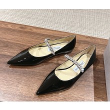 Jimmy Choo Bing Pump Flat Macaron Patent Leather Flats black 1104-2024