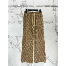 fendi FF EMBOSSED VELVET PANTS brown 2024