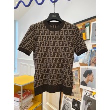 fendi Brown FF cotton sweater 2024