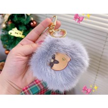 LOUIS VUITTON Vivienne Fur Key Holder GREY M00894 2024