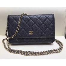 Chanel Caviar Leather Quilting Wallet On Chain WOC Bag Black/Gold