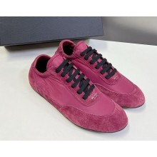 Prada women/men Collapse Re-Nylon and suede elasticized sneakers 2EG479 Burgundy 2025