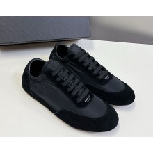 Prada women/men Collapse Re-Nylon and suede elasticized sneakers 2EG479 black 2025