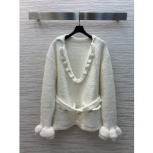 CHANEL Cashmere & Silk Ecru Pullover P78398 2024
