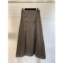fendi Brown FF twill skirt 2024