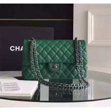 CHANEL MEDIUM FLAP BAG GREEN CAVIAR LEATHER