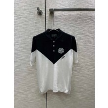 CHANEL black/white camellia polo T-SHIRT 01 2023