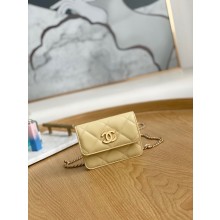 chanel mini chain belt bag beige 2022